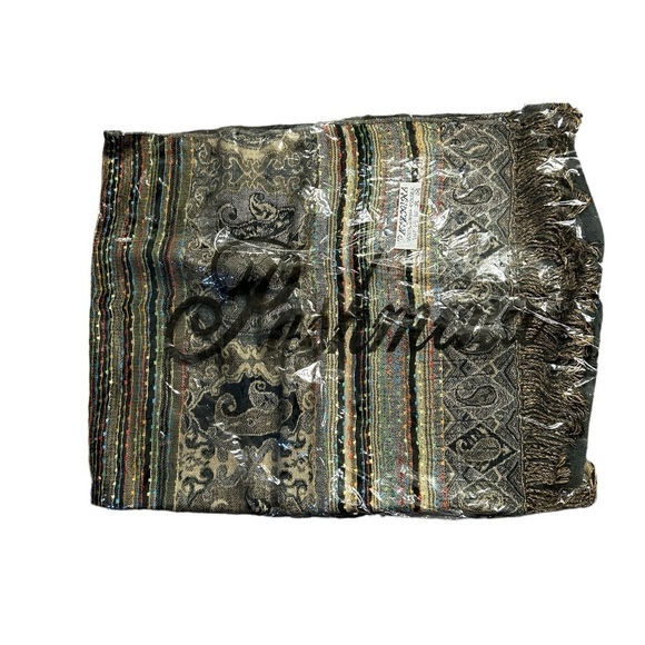 Pashmina Silk and‎ Pashmina Cashmere Wrap 70”x26” New in Package - Picture 7 of 7